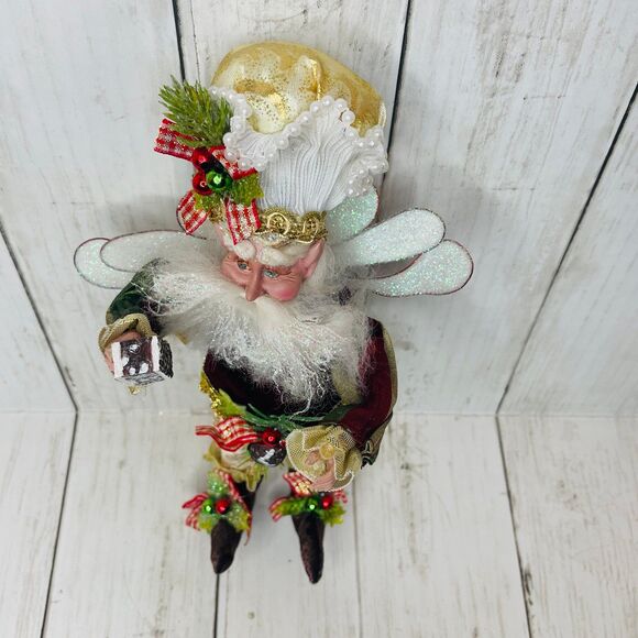 Small Mark Roberts Gold Swirl Hat Christmas Santa Fairy 10" Baker-? - Picture 4 of 8